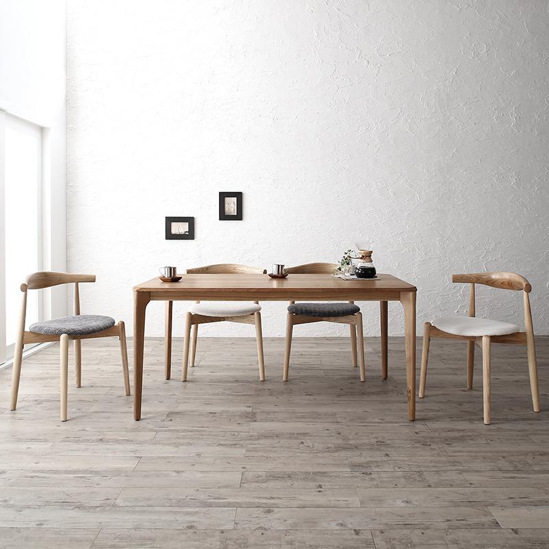 天然木オーク無垢材テーブル、北欧スタイルのダイニングテーブルセット